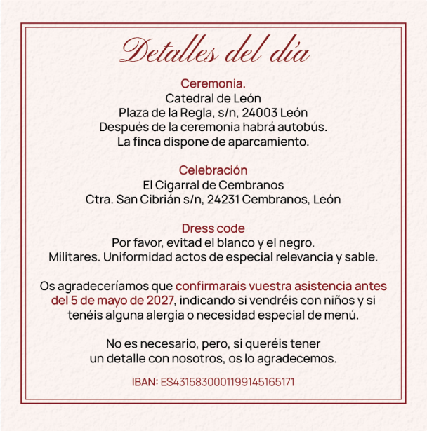 Vista previa de la tarjeta de información